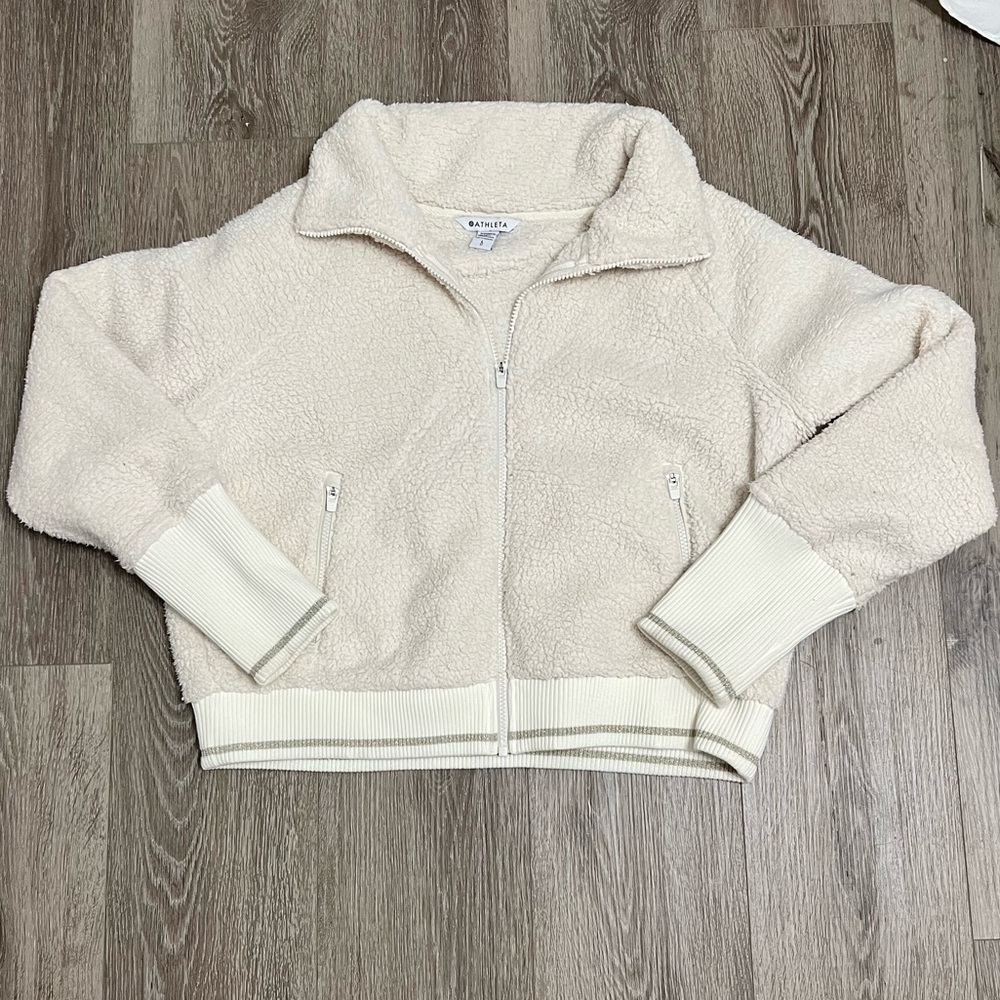 Athleta Cream Tugga Sherpa Jacket